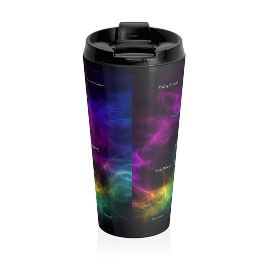 BLC - Daily Ritual Stainless Steel Travel Mug 15oz— Colorful Nebula Design