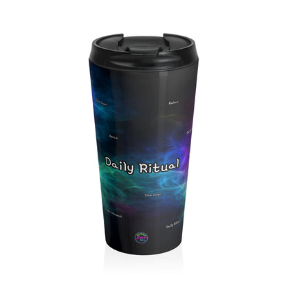 BLC - Daily Ritual Stainless Steel Travel Mug 15oz— Colorful Nebula Design