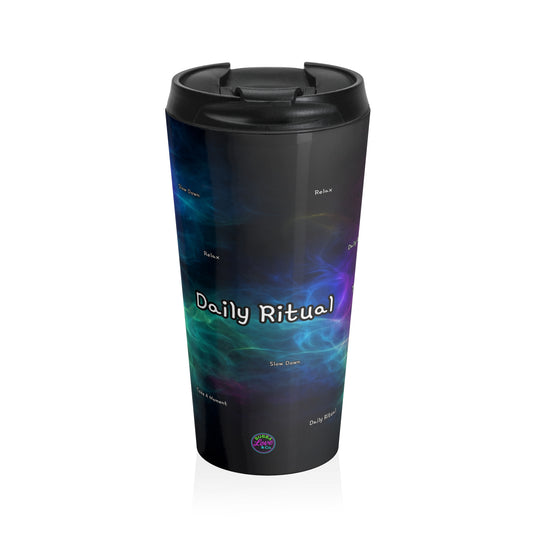BLC - Daily Ritual Stainless Steel Travel Mug 15oz— Colorful Nebula Design