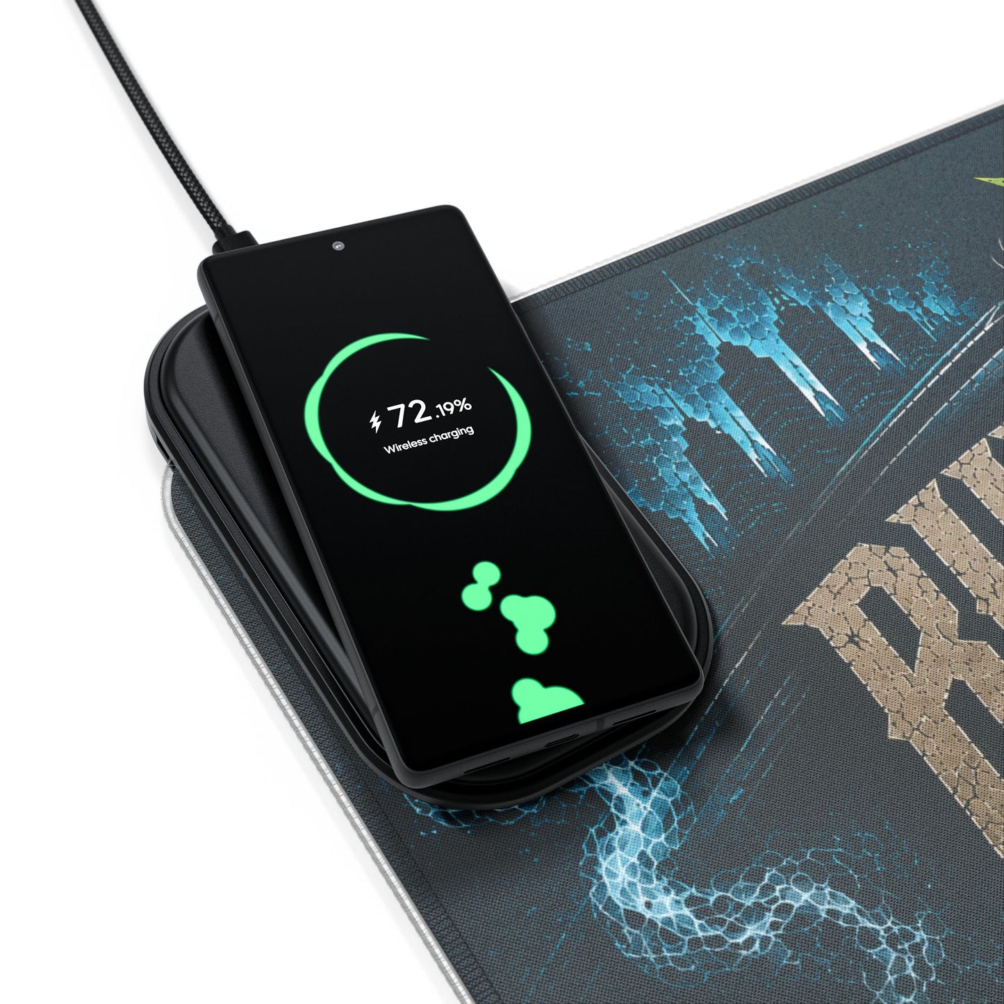 LED Gaming Mouse Pad with Wireless Charging — "Bubbahood Gaming" RGB Desk Mat