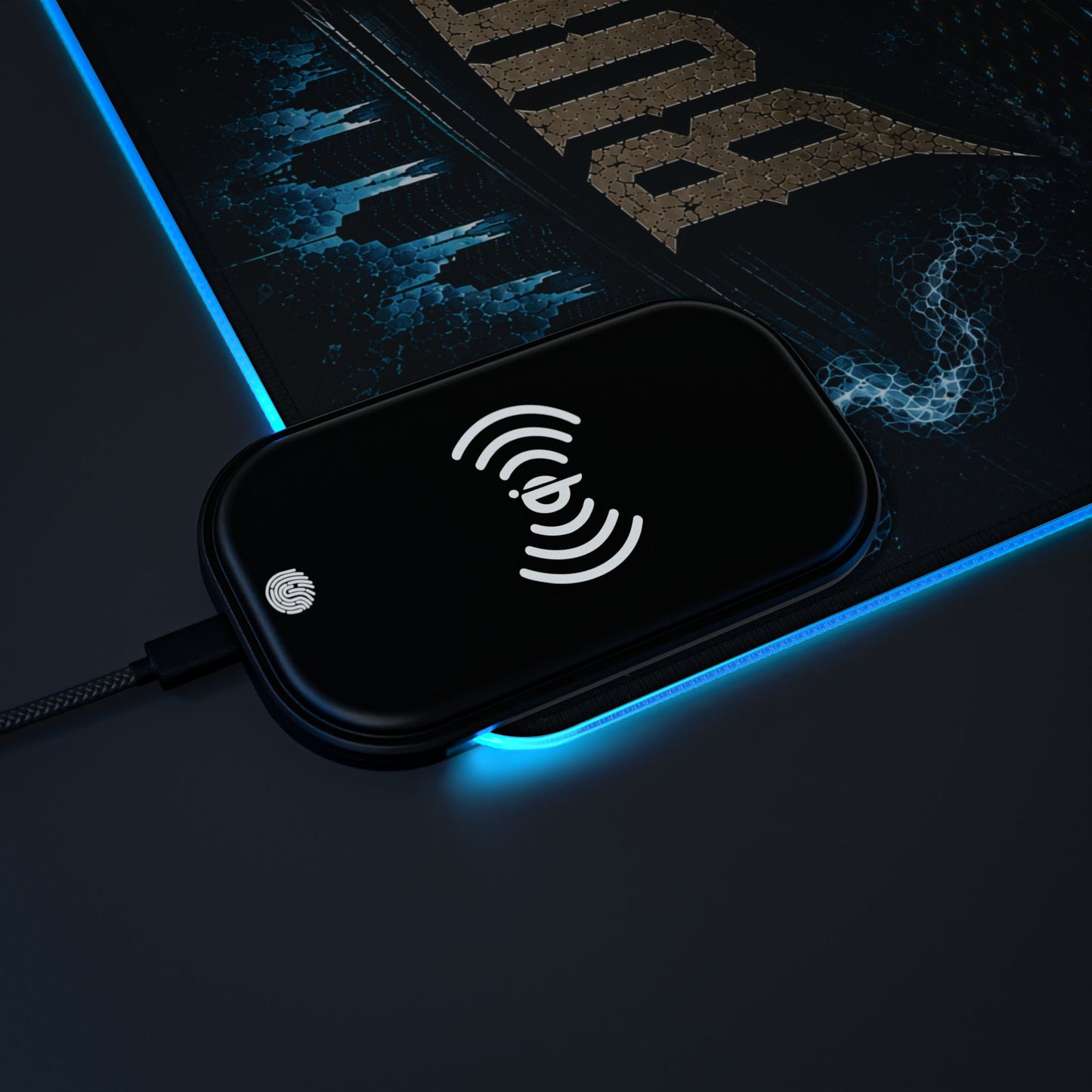 LED Gaming Mouse Pad with Wireless Charging — "Bubbahood Gaming" RGB Desk Mat