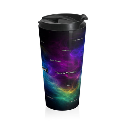 BLC - Daily Ritual Stainless Steel Travel Mug 15oz— Colorful Nebula Design