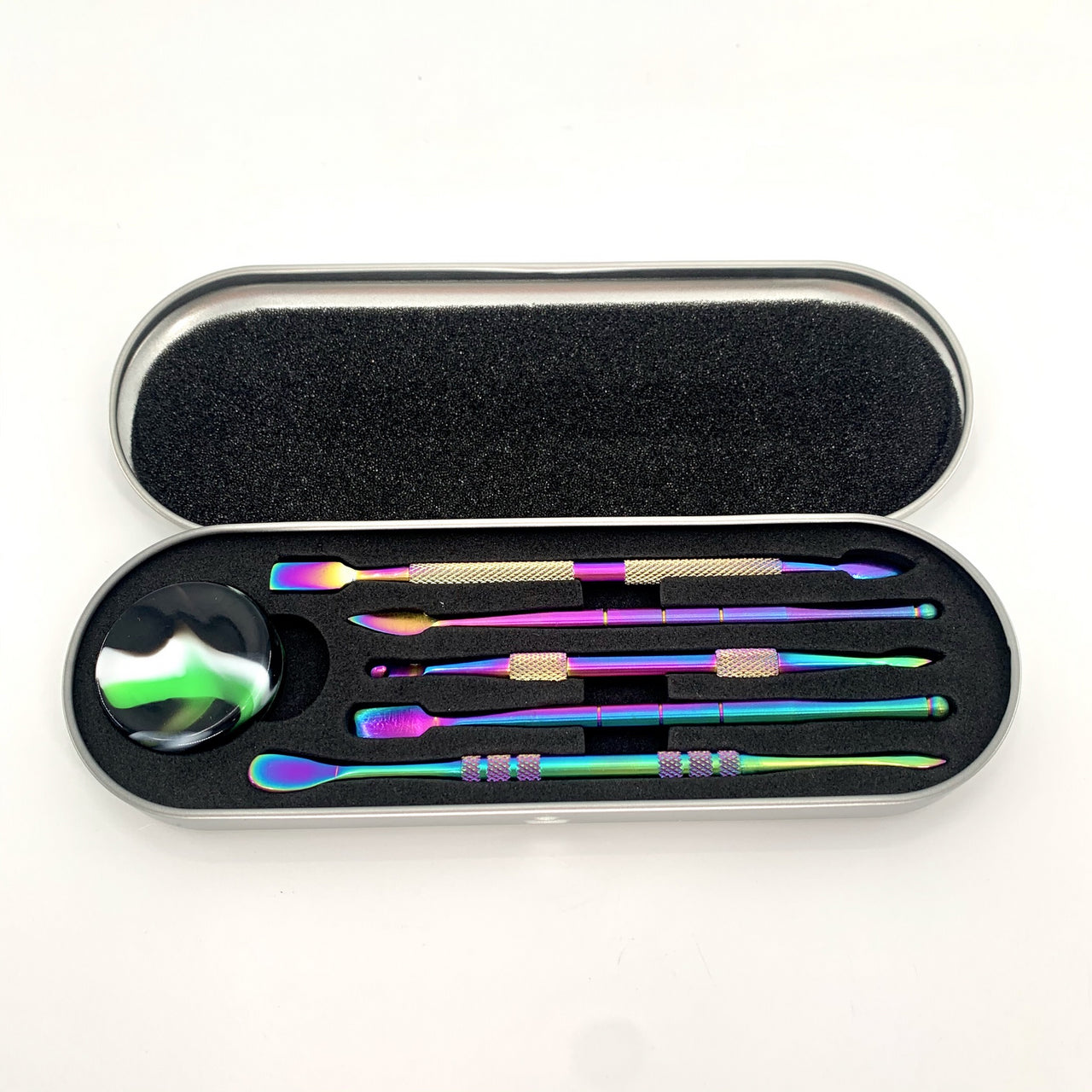 Titanium-Style Dab Tool Set (5-Piece) + Silicone Jar